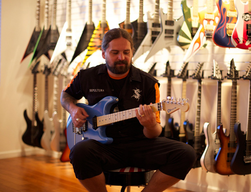 Andreas Kisser with Charvel